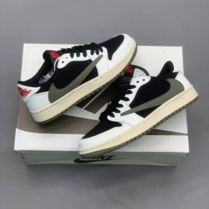 کتونی نایک air jordan 1 low x travis scott olive