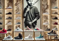 dall·e 2025 03 04 17.36.06 a stylish sneaker collection displayed in a luxurious setting, inspired by the favorite sneakers of iranian celebrities. the image features premium an (1)