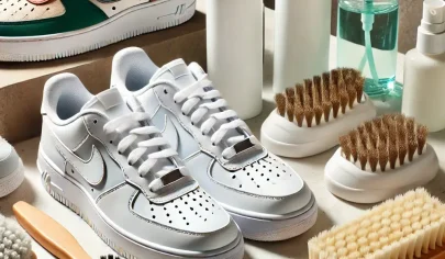 dall·e 2025 03 05 15.50.05 a stylish and modern sneaker care setup featuring high quality shoe cleaning products, soft brushes, microfiber cloths, and protective sprays. the sne (1)