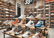 dall·e 2025 03 15 16.28.19 a stylish and affordable sneaker display in a trendy shoe store, featuring various budget friendly sneakers from brands like nike, adidas, and new bal (1)