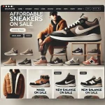 dall·e 2025 03 16 16.47.28 a stylish sneaker store website displaying affordable sneakers. the webpage features a clean and modern design with a structured layout. the homepage (1)