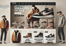 dall·e 2025 03 18 03.19.07 a stylish sneaker store website displaying affordable sneakers. the webpage features a clean and modern design with a structured layout. the homepage (1)