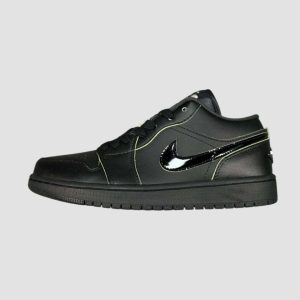 Air Jordan 1 low black cat mascot green line