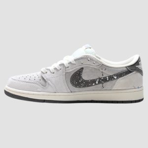 NIKE AIR JORDAN 1 LOW OG SP CUSTOM 'THE NORTH FACE' TRAVIS SCOTT X FRAGMENT EDITION GREY